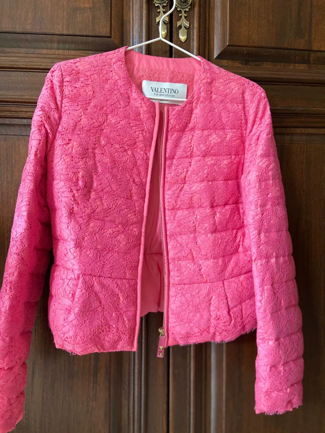 Valentino Valentino Pink Lace Cotton Coat Size US XL / EU 56 / 4 - 2 Thumbnail
