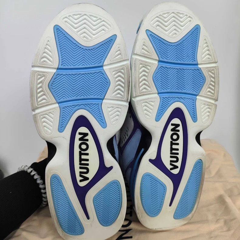 Louis Vuitton LV Trainer2 Blue Purple Sneakers Size 9 Size US 9 / EU 42 - 3 Thumbnail
