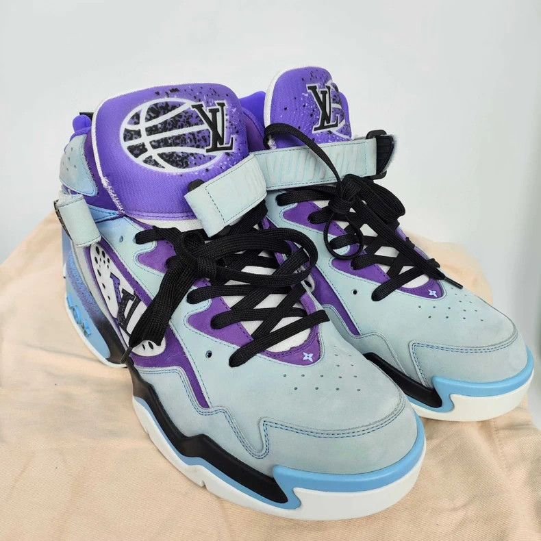 Louis Vuitton LV Trainer2 Blue Purple Sneakers Size 9 Size US 9 / EU 42 - 2 Thumbnail