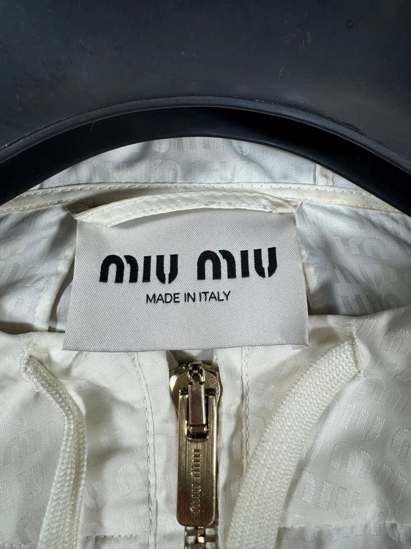 Miu Miu miu miu ivory print hooded jacket Size US M / EU 48-50 / 2 - 3 Thumbnail