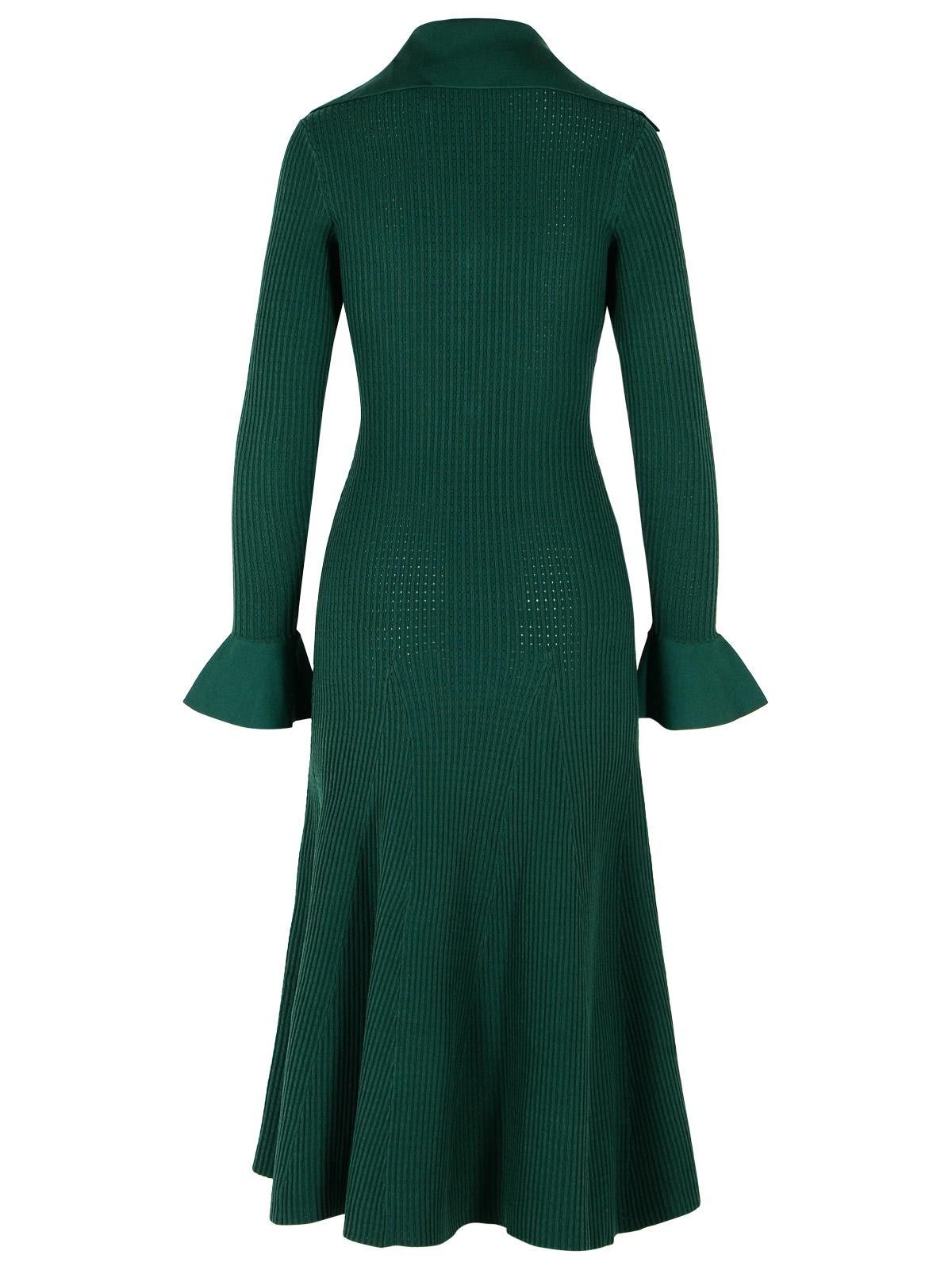 Self-Portrait SELF PORTRAIT 'Keyhole' Dress In Green Viscose Blend Size M / US 6-8 / IT 42-44 - 3 Thumbnail