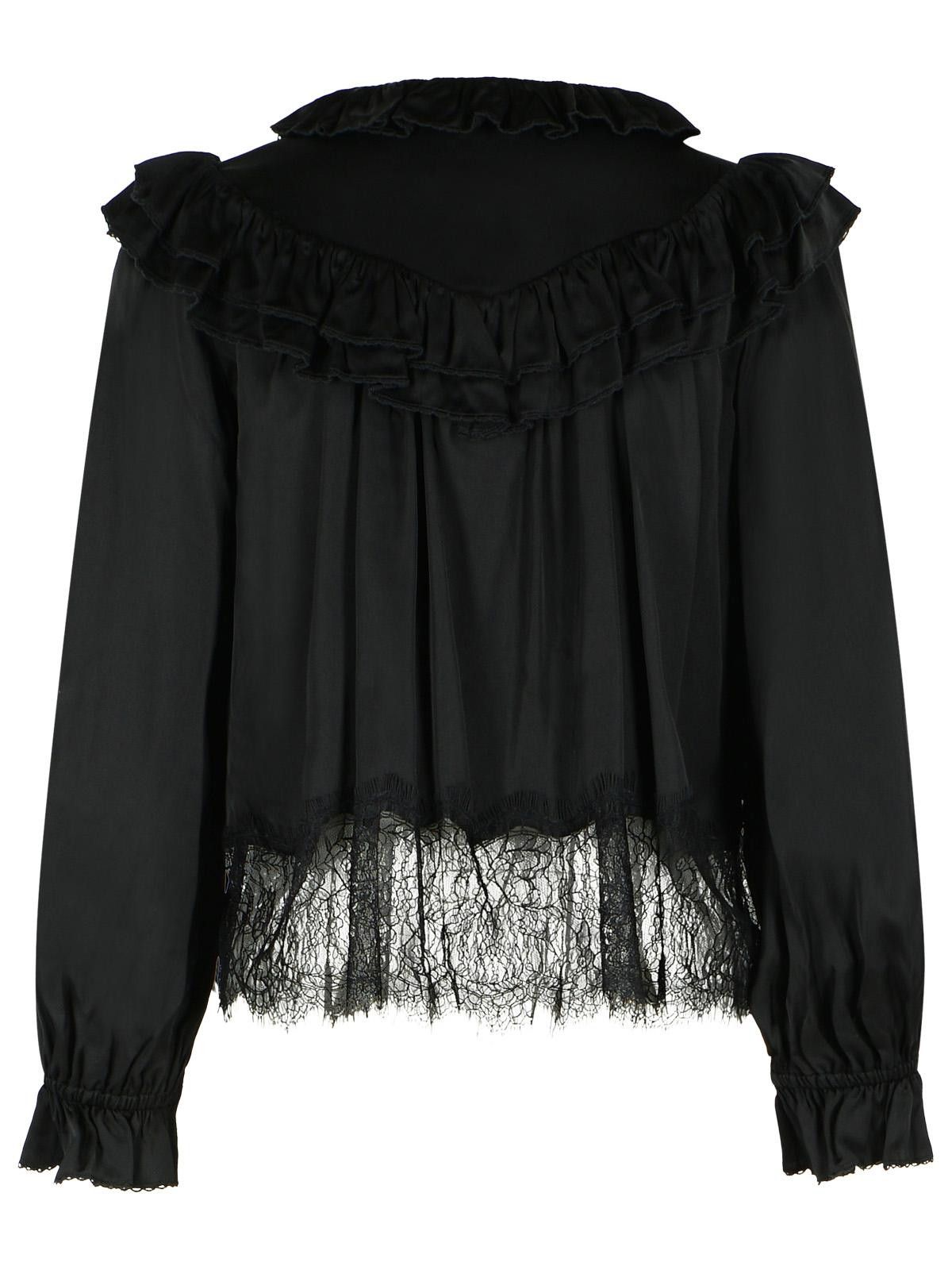 Self-Portrait SELF PORTRAIT Black Viscose Blouse Size M / US 6-8 / IT 42-44 - 3 Thumbnail