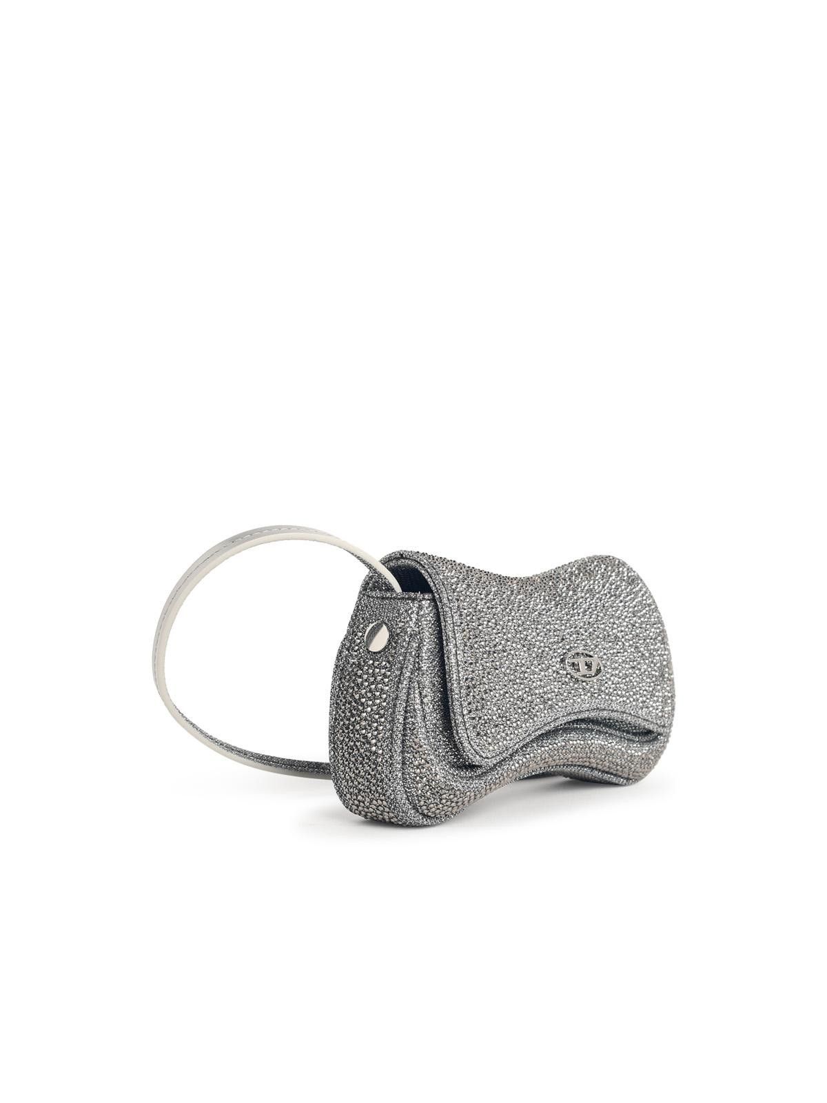 Diesel DIESEL 'Play' Clutch In Silver Glitter Fabric Size ONE SIZE - 2 Thumbnail