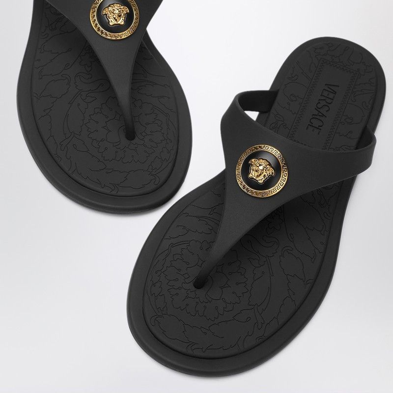 Versace Versace Black Alia Rubber Sandals Size US 6 / IT 36 - 2 Thumbnail
