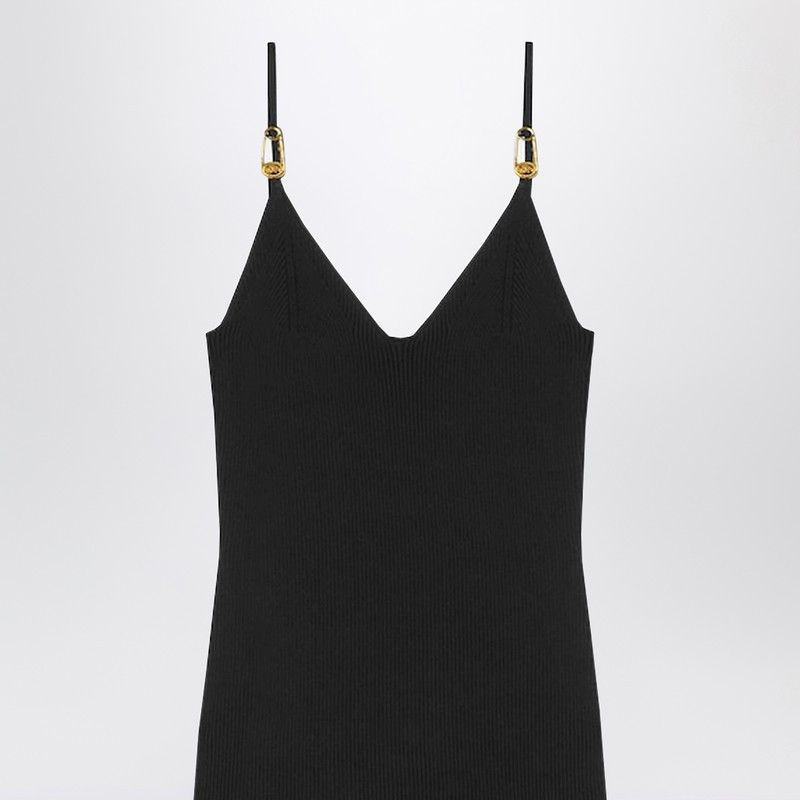 Versace Versace Black Knitted Midi Dress Size XS / US 0-2 / IT 36-38 - 2 Thumbnail
