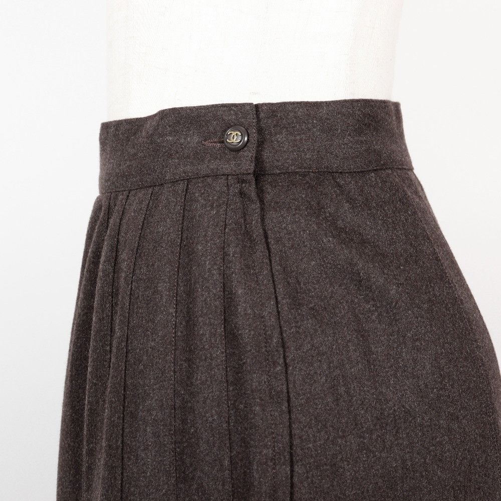 Chanel Chanel Chanel Flare Wool Skirt Leather Skirts P03640V03532 DUTY FREE for USA Size ONE SIZE - 5 Thumbnail
