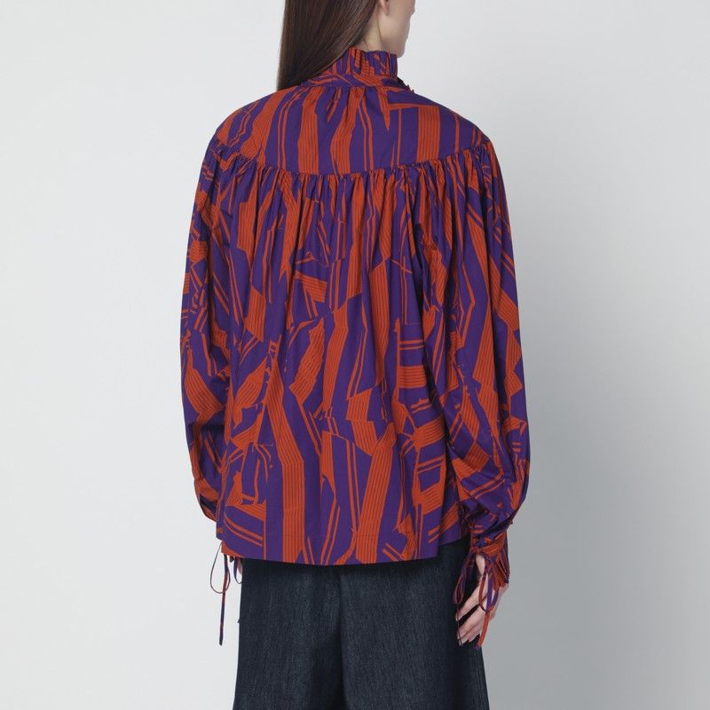 Dries Van Noten Dries Van Noten Loose Shirt With Ruffle Details And Crushed Stripe Print Size M / US 6-8 / IT 42-44 - 2 Thumbnail