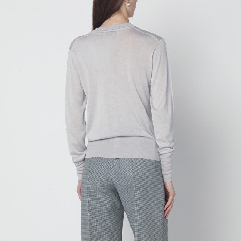 Vivienne Westwood Vivienne Westwood Light Grey Wool And Silk Cardigan Size S / US 4 / IT 40 - 2 Thumbnail