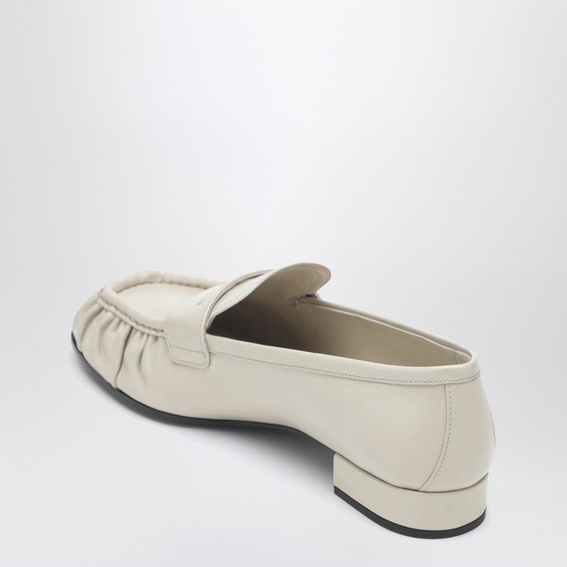 Prada Prada Ivory Ruched Loafer With Logo Size US 6 / IT 36 - 2 Thumbnail