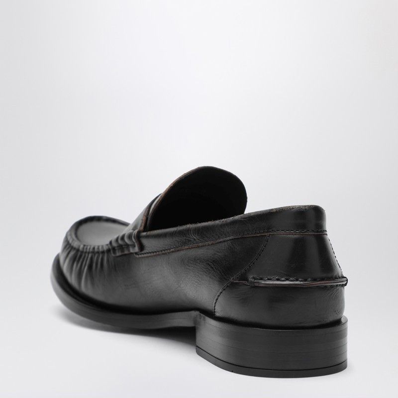 Prada Prada Black Polished Leather Loafers Size US 6.5 / IT 36.5 - 2 Thumbnail
