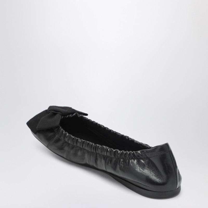 Prada Prada Black Patent Leather Ballet Flats With Bow Size US 9 / IT 39 - 2 Thumbnail
