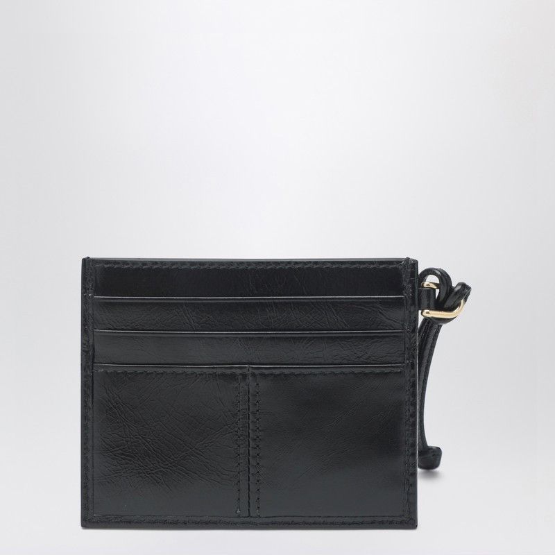 Prada Prada Black Leather Card Holder With Triangle Logo Size ONE SIZE - 2 Thumbnail
