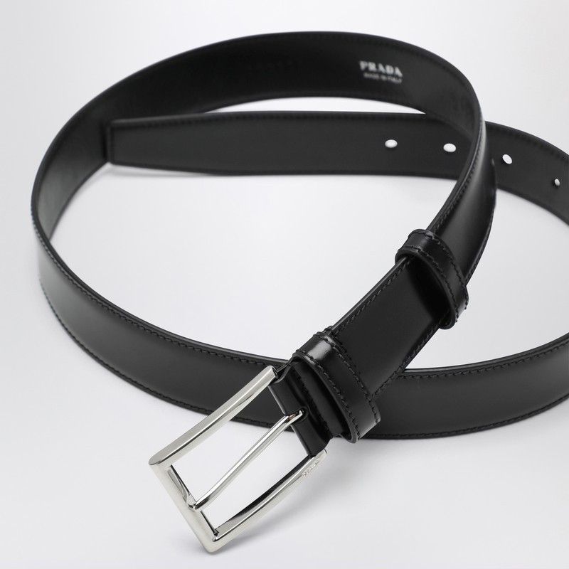 Prada Prada Black Polished Leather Belt Size ONE SIZE - 2 Thumbnail