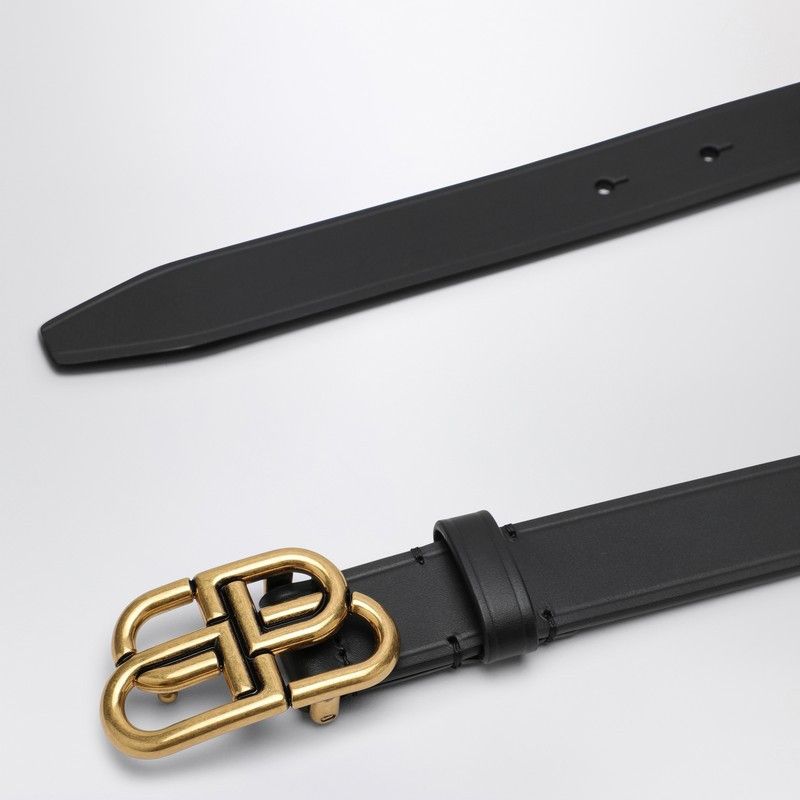 Balenciaga Balenciaga Black Leather Bb Belt Size ONE SIZE - 2 Thumbnail