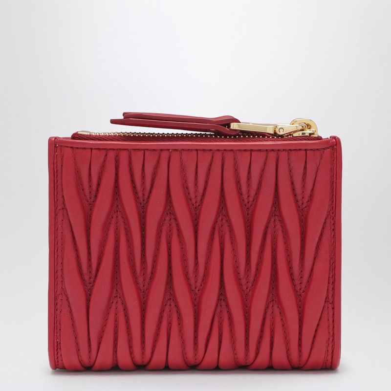 Miu Miu Miu Miu Small Red Quilted Nappa Wallet Size ONE SIZE - 2 Thumbnail