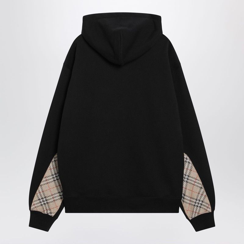 Burberry Burberry Black Sweatshirt With Check-Pattern Inserts Size US XL / EU 56 / 4 - 2 Thumbnail