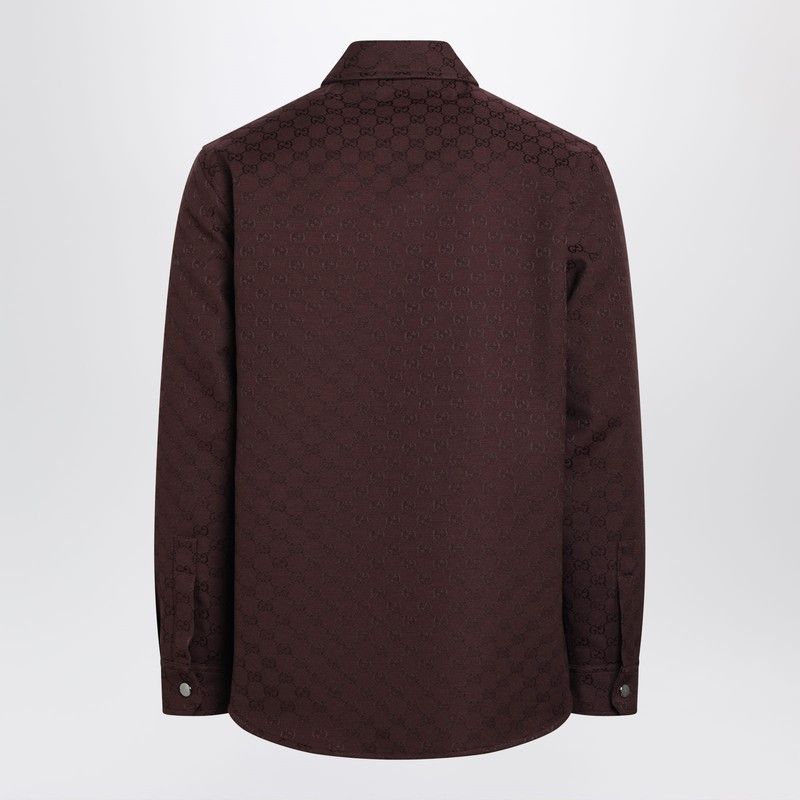 Gucci Gucci Burgundy Gg-Pattern Shirt Jacket Size US S / EU 44-46 / 1 - 2 Thumbnail
