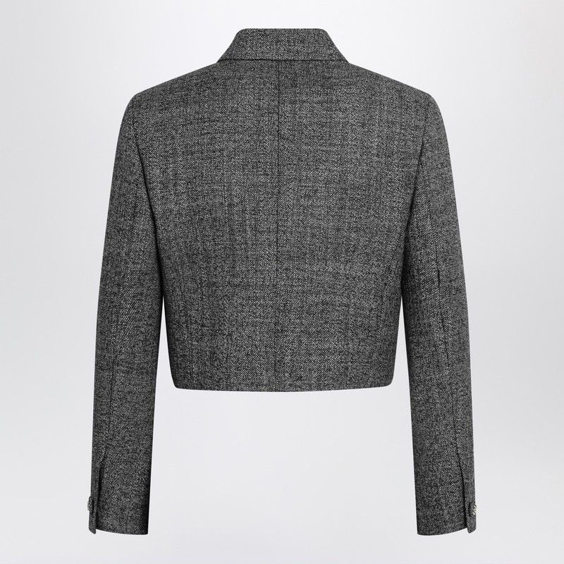 Gucci Gucci Cropped Wool Jacket With Black/White Texture Size M / US 6-8 / IT 42-44 - 2 Thumbnail