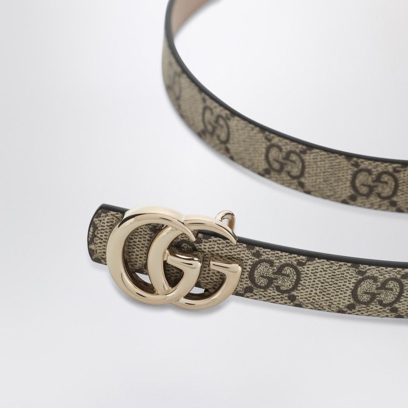 Gucci Gucci Thin Reversible Gg Marmont Belt In Beige/Gg Supreme Size ONE SIZE - 2 Thumbnail