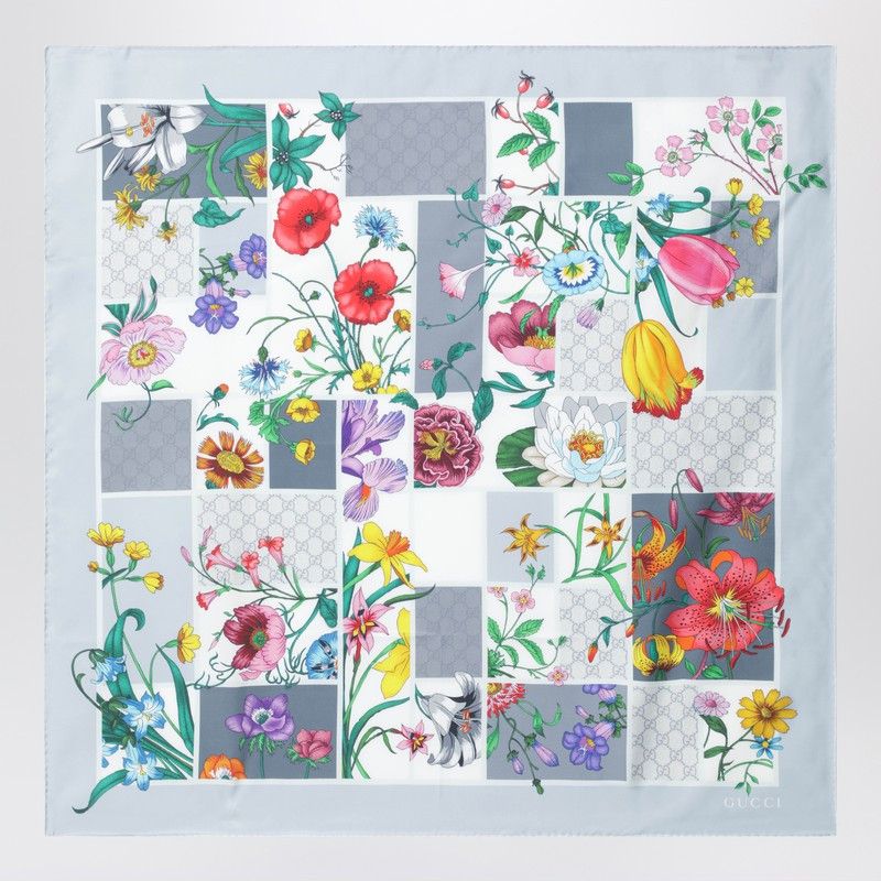 Gucci Gucci Silk Twill Scarf With Flora Print Size ONE SIZE - 2 Thumbnail