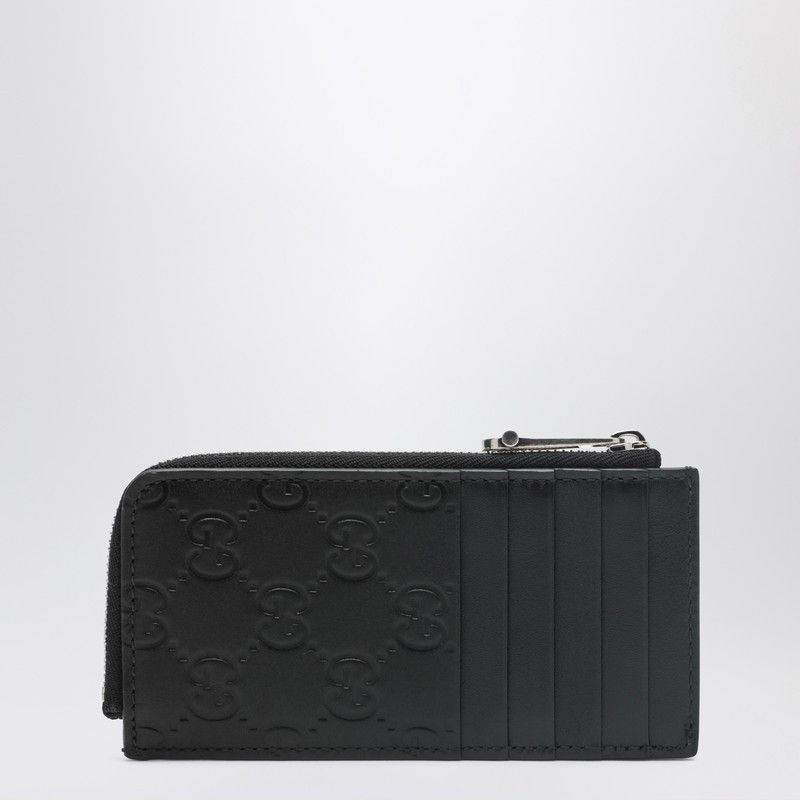 Gucci Gucci Black Gg Emblem Zip Card Holder Size ONE SIZE - 2 Thumbnail