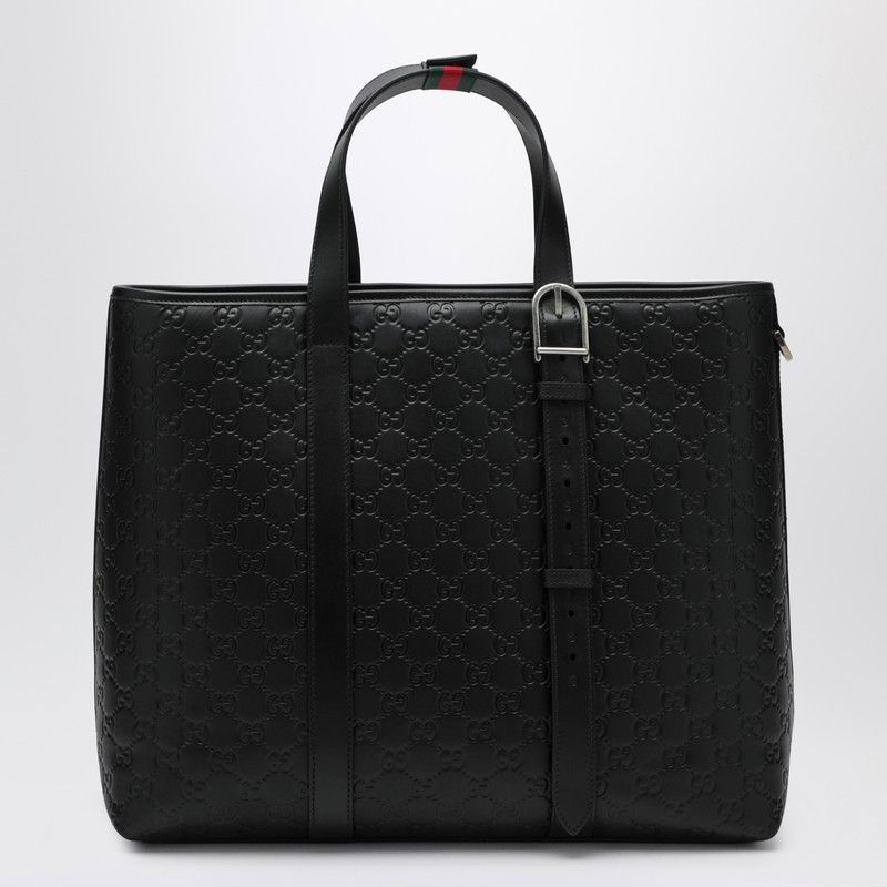 Gucci Gucci Large Black Gg Emblem Shopping Bag Size ONE SIZE - 2 Thumbnail