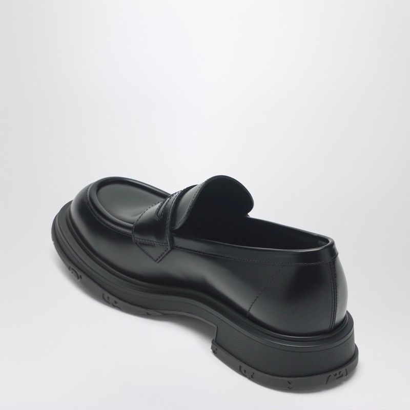 Gucci Gucci Black Leather Loafer With Logo Size US 7 / EU 40 - 2 Thumbnail