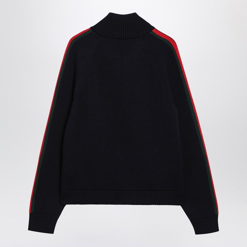 Gucci Gucci Dark Blue Wool Zip-Up Cardigan Size US S / EU 44-46 / 1 - 2 Thumbnail
