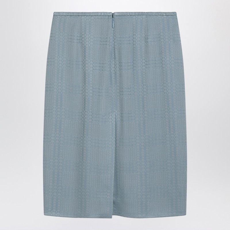 Gucci Gucci Light Blue Gg Jacquard Silk Skirt Size 30" / US 8 / IT 44 - 2 Thumbnail