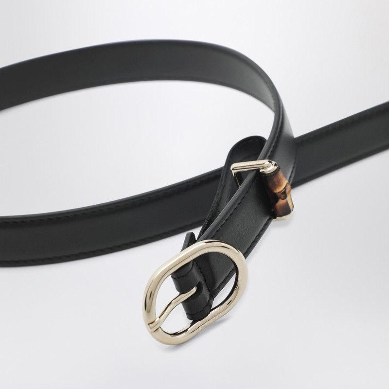 Gucci Gucci Thin Black Belt With Oval Buckle Size ONE SIZE - 2 Thumbnail