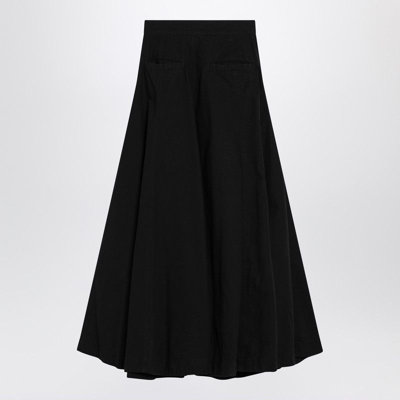 Balenciaga Balenciaga Black Cotton Ripstop Godet Maxi Skirt Size 27" / US 4 / IT 40 - 2 Thumbnail