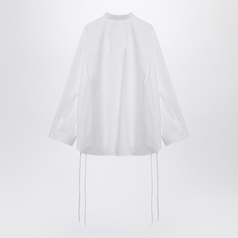 Balenciaga Balenciaga White Cotton Shirt With Lace-Up Details Size S / US 4 / IT 40 - 2 Thumbnail