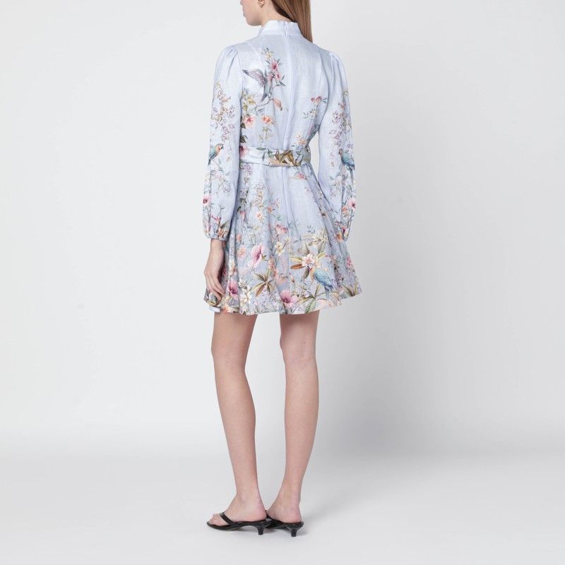 Zimmermann Zimmermann Rebellion Blue Aviary Mini Dress Size L / US 10 / IT 46 - 2 Thumbnail