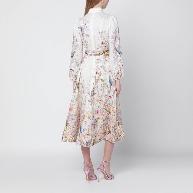 Zimmermann Zimmermann Rebellion Cream Aviary Midi Dress Size S / US 4 / IT 40 - 2 Thumbnail