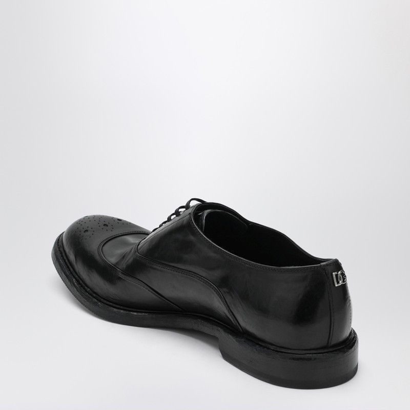 Dolce & Gabbana Dolce&Gabbana Washed Black Calfskin Lace-Up Shoe Size US 8 / EU 41 - 2 Thumbnail