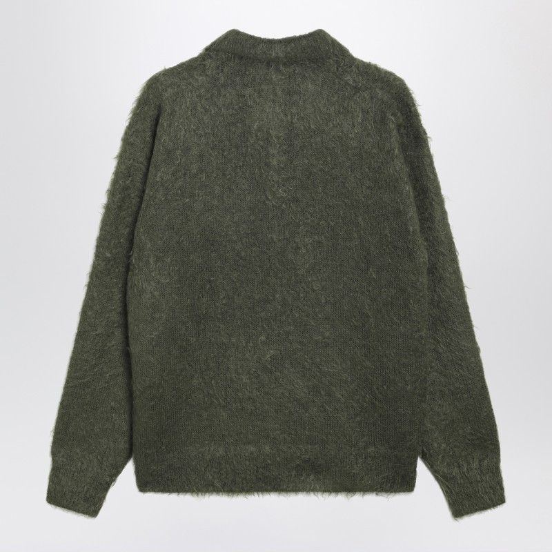 Auralee Auralee Olive Green Brushed Mohair-Blend Polo Size US XXL / EU 58 / 5 - 2 Thumbnail