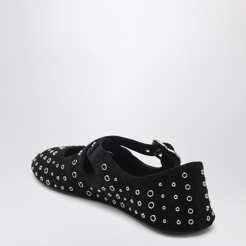 Alaia Alaia Flat Ballerinas In Suede With Crossed Straps And Eyelets Size US 7 / IT 37 - 2 Thumbnail