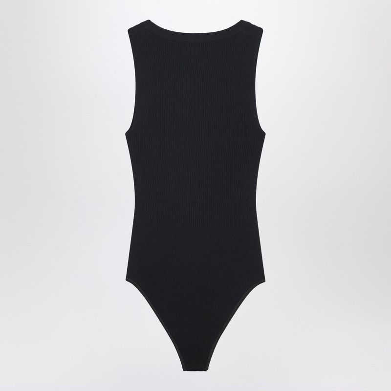 Alaia Alaia Black Ribbed Knit Bodysuit Size S / US 4 / IT 40 - 2 Thumbnail