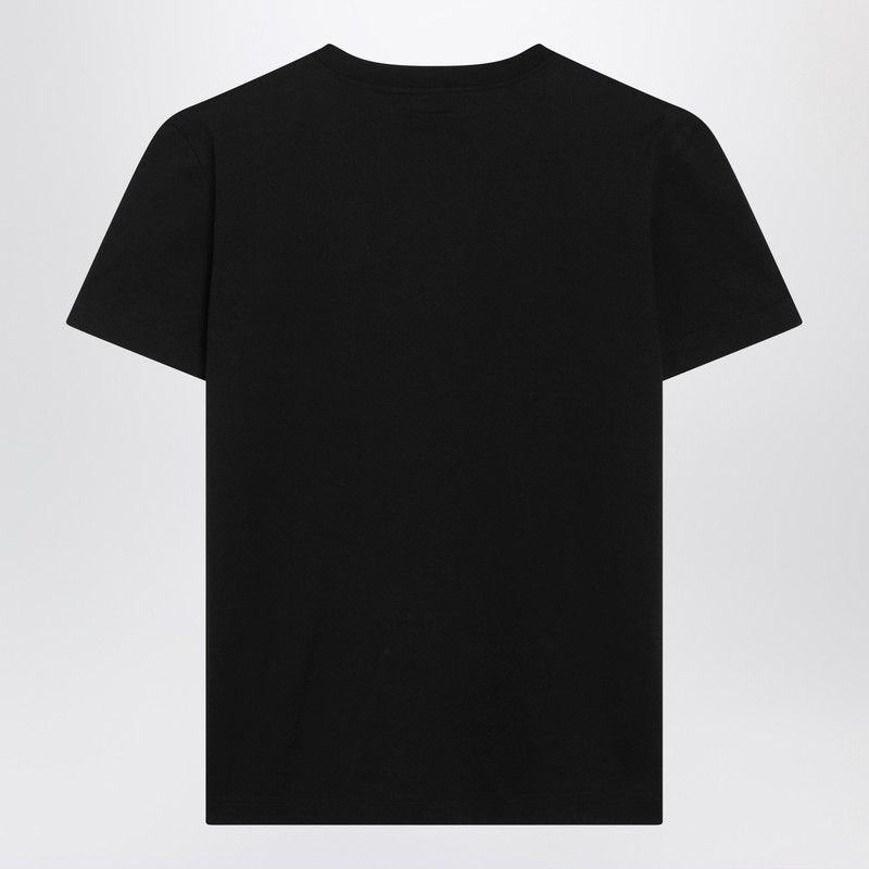 Dolce & Gabbana Dolce&Gabbana Black Jersey T-Shirt With Embroidery Size S / US 4 / IT 40 - 2 Thumbnail