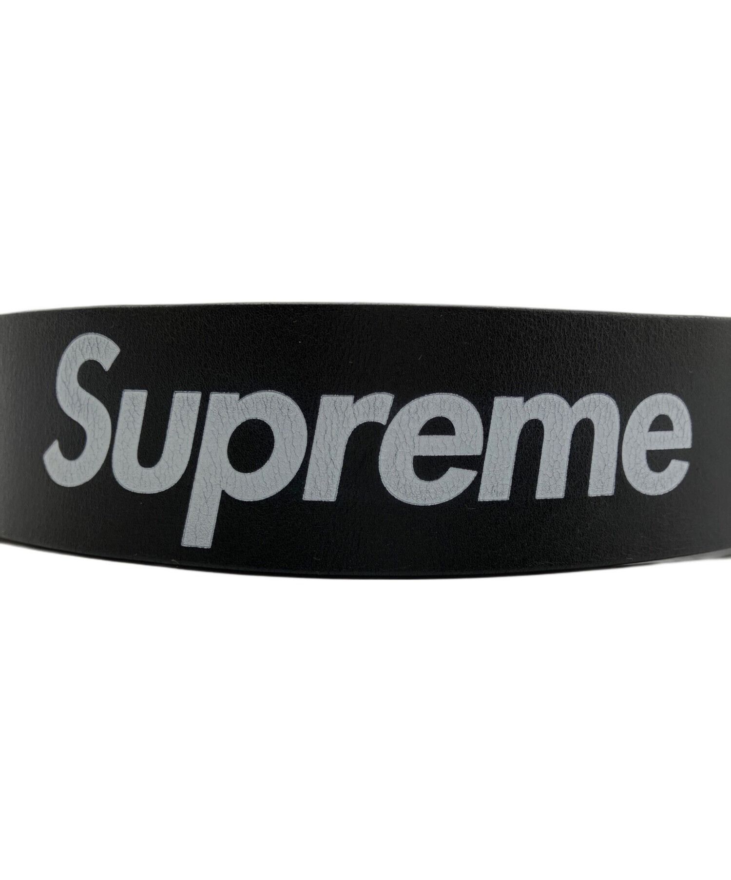 SUPREME Repeat Leather Belt Black White