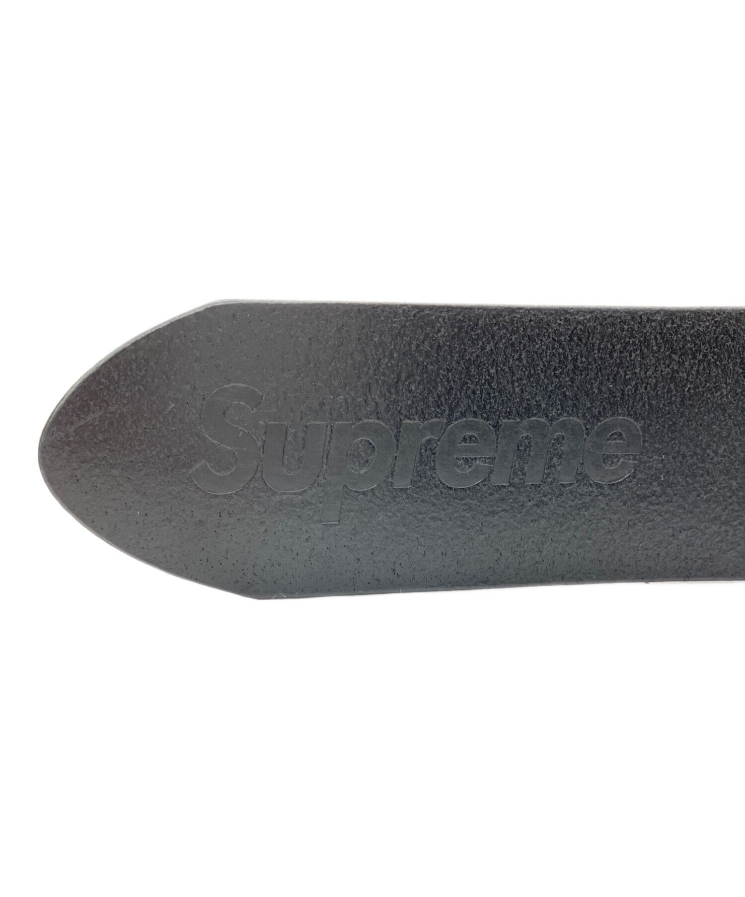 SUPREME Repeat Leather Belt Black White