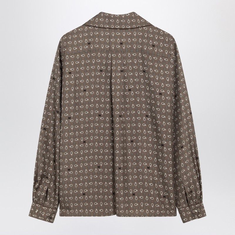 Max Mara Max Mara Printed Silk Shirt In Mud Colour Size L / US 10 / IT 46 - 2 Thumbnail