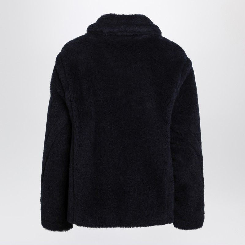 Max Mara Max Mara Navy Faux-Fur Coat Size S / US 4 / IT 40 - 2 Thumbnail