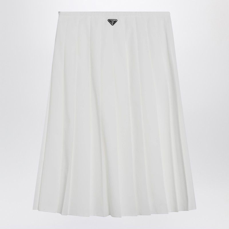 Prada Prada White Tiered Midi Skirt Size 27" / US 4 / IT 40 - 2 Thumbnail