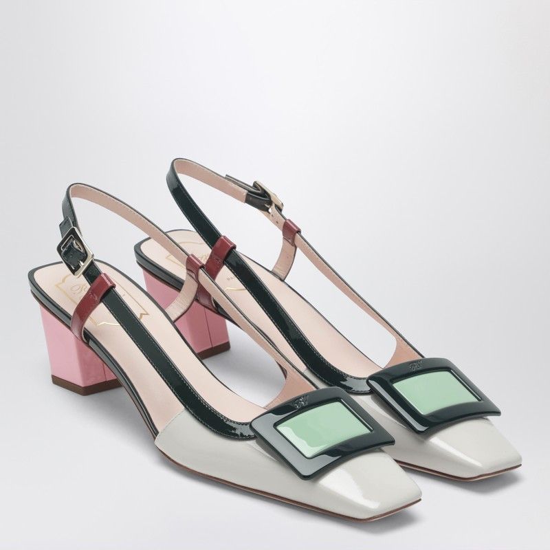 Roger Vivier Roger Vivier Belle Vivier Multicolour Patent Leather Slingback Size US 10 / IT 40 - 2 Thumbnail