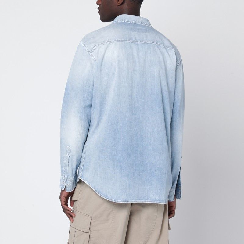 Dsquared2 Dsquared2 Light Blue Washed Denim Shirt Size US XL / EU 56 / 4 - 2 Thumbnail