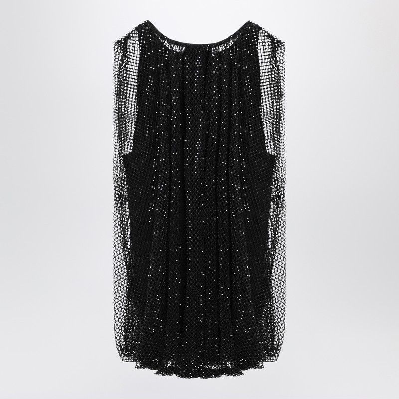 Sportmax Sportmax Black Mesh Top With Crystals Size S / US 4 / IT 40 - 2 Thumbnail