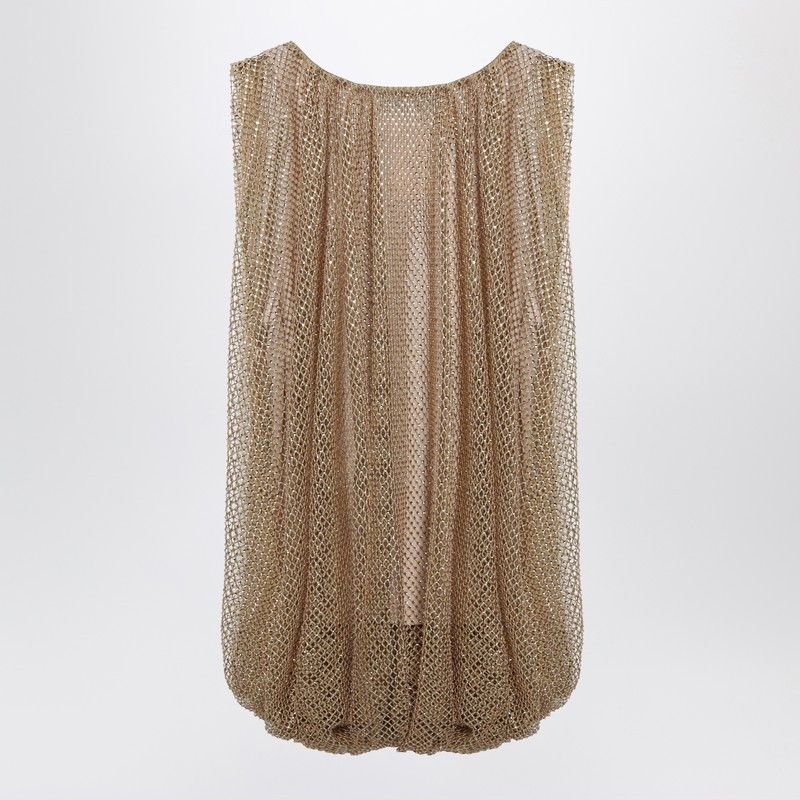 Sportmax Sportmax Camel Mesh Top With Crystals Size S / US 4 / IT 40 - 2 Thumbnail