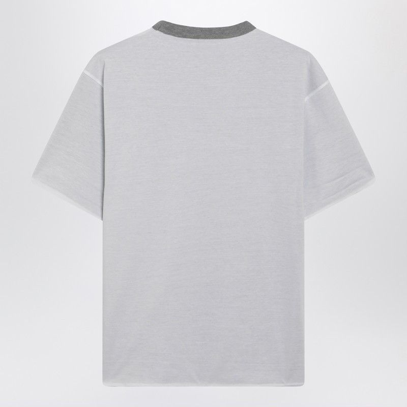 Prada Prada Reversible White/Grey Cotton T-Shirt Size US M / EU 48-50 / 2 - 2 Thumbnail