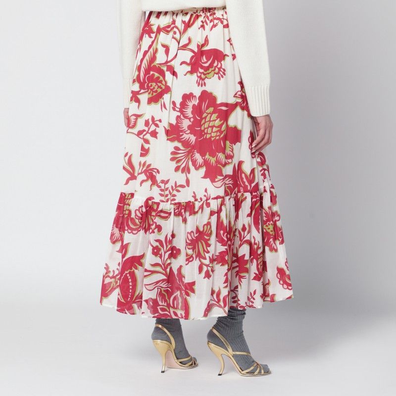 Etro Etro White Skirt With Floral Print Size 26" / US 2 / IT 38 - 2 Thumbnail